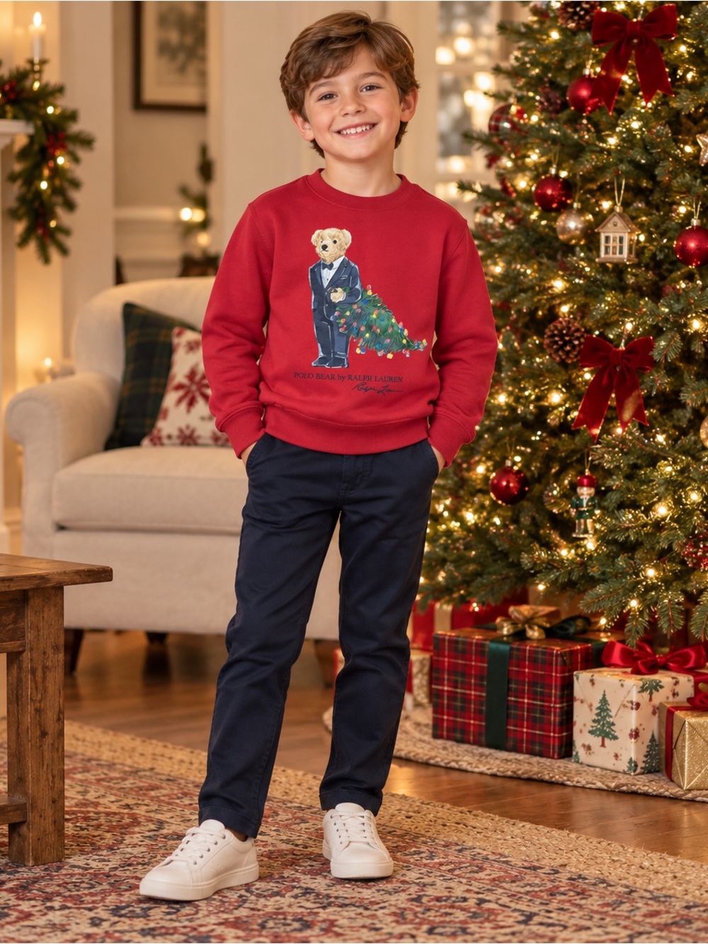 Polo by Ralph Lauren Red Boys' Holiday Bear Sweatshirt